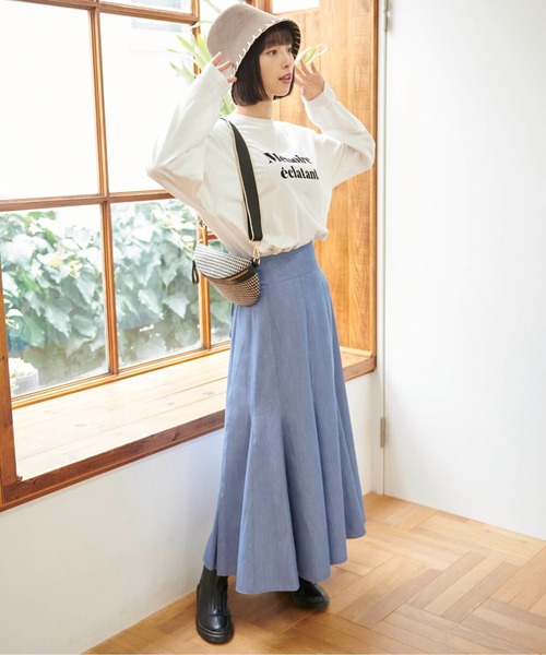 FREE'S MART（フリーズマート）の「◇フロッキーロゴロングＴシャツ（Tシャツ/カットソー・レディース・ベージュ/ホワイト・FREE）」の3枚目の写真