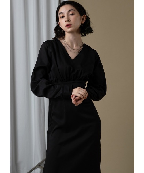 Adoon plain（アドーンプレーン）の「スタイルアップワンピース / ′22aw（ワンピース・レディース・ブラック/ライトグレー・MEDIUM/LARGE）」の2枚目の写真