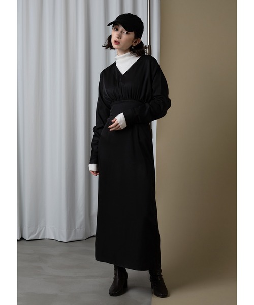 Adoon plain（アドーンプレーン）の「スタイルアップワンピース / ′22aw（ワンピース・レディース・ブラック/ライトグレー・MEDIUM/LARGE）」の12枚目の写真