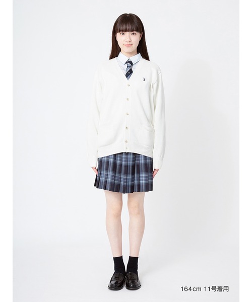 EASTBOY(イーストボーイ)の「カーディガン 綿 7G スクール ニット 中学生 高校生(カーディガン/ボレロ・キッズ・ベージュ/オフホワイト/ネイビー/ライトグレー/ブラック・7号/9号/11号/13号)」の8枚目の写真