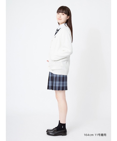 EASTBOY(イーストボーイ)の「カーディガン 綿 7G スクール ニット 中学生 高校生(カーディガン/ボレロ・キッズ・ベージュ/オフホワイト/ネイビー/ライトグレー/ブラック・7号/9号/11号/13号)」の9枚目の写真
