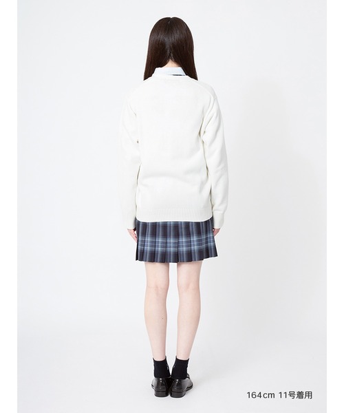 EASTBOY(イーストボーイ)の「カーディガン 綿 7G スクール ニット 中学生 高校生(カーディガン/ボレロ・キッズ・ベージュ/オフホワイト/ネイビー/ライトグレー/ブラック・7号/9号/11号/13号)」の11枚目の写真