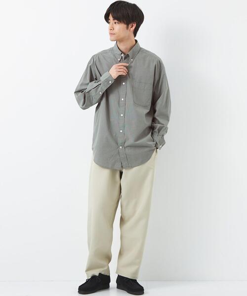green label relaxing(グリーンレーベルリラクシング)の「FINE BASIC コットン シルク ビッグ ボタンダウン チェック シャツ(シャツ/ブラウス・メンズ・ホワイト/グレー/ベージュ・XL/XXL/S/L/M)」の20枚目の写真