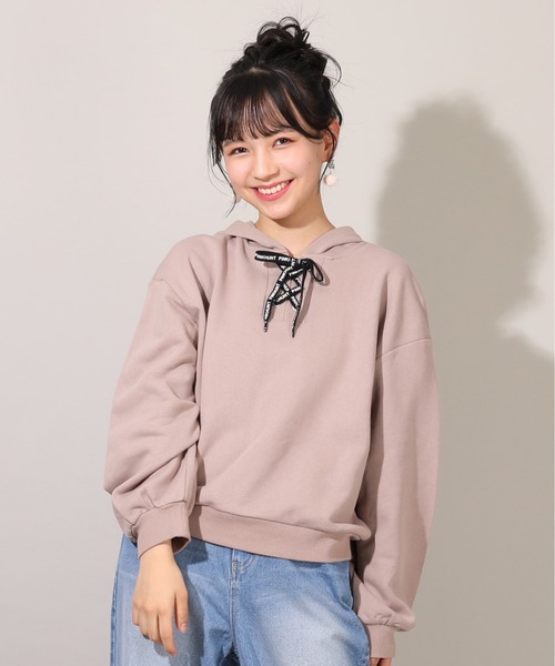 PINKHUNT(ピンクハント)の「PINKHUNT くま耳フードパーカー 7798K(パーカー・キッズ・ホワイト/ベージュ/スカイブルー系1・140cm/160cm/150cm/130cm)」の3枚目の写真