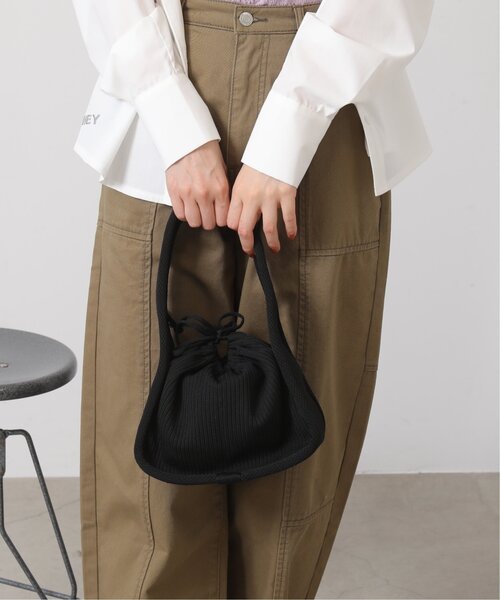 RAY CASSIN(レイカズン)の「ワンショルダーリブバッグ(ハンドバッグ・レディース・ブラック/ブルー/キナリ・FREE)」の6枚目の写真