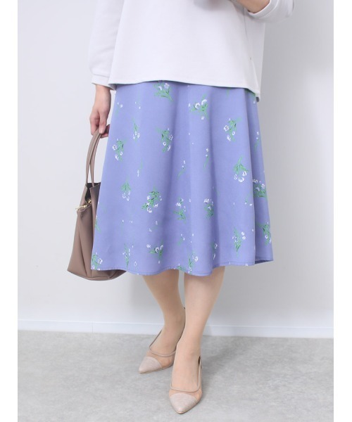 fleur by mint breeze(フルールバイミントブリーズ)の「【L~5L 大きいサイズ】花柄フレアスカート(スカート・レディース・サックスブルー/ネイビー・3L/4L/5L/LL/L)」の16枚目の写真