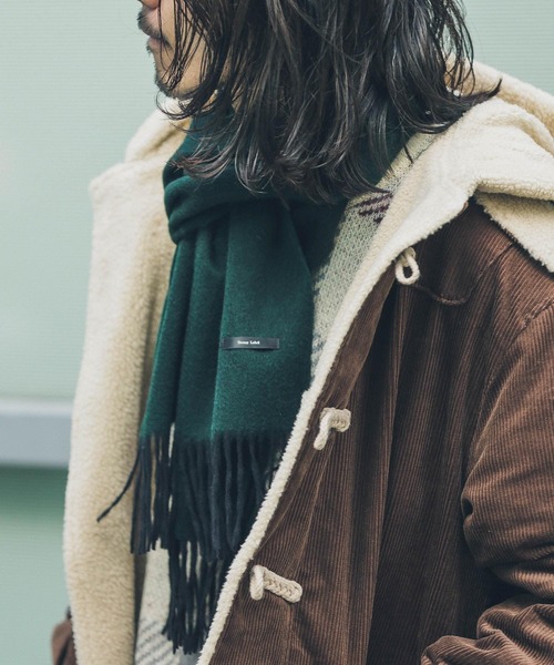URBAN RESEARCH Sonny Label（アーバンリサーチサニーレーベル）の「リバーシブルウールマフラー（マフラー・メンズ・ネイビー/ブラック/レッド系その他/グリーン・ONE）」の3枚目の写真