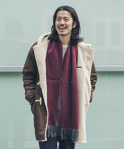 URBAN RESEARCH Sonny Label（アーバンリサーチサニーレーベル）の「リバーシブルウールマフラー（マフラー・メンズ・ネイビー/ブラック/レッド系その他/グリーン・ONE）」の5枚目の写真