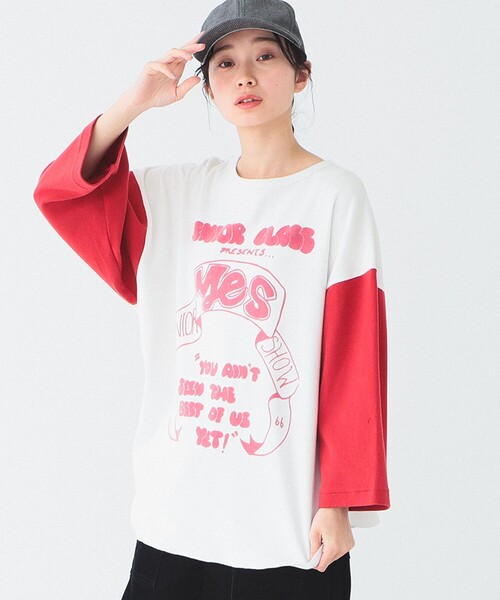 BEAMS BOY（ビームスボーイ）の「BOW WOW × BEAMS BOY / 別注 GRAPE FRUITS SHOW T-SHIRT（Tシャツ/カットソー・レディース・レッド・ONE SIZE）」の3枚目の写真