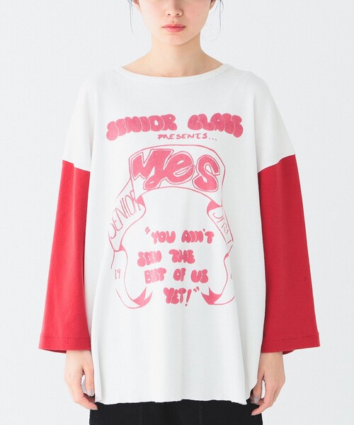 BEAMS BOY（ビームスボーイ）の「BOW WOW × BEAMS BOY / 別注 GRAPE FRUITS SHOW T-SHIRT（Tシャツ/カットソー・レディース・レッド・ONE SIZE）」の4枚目の写真