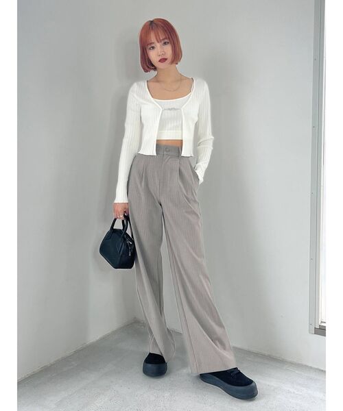 EMODA（エモダ）の「【SET UP着用可能】ハイウエストタンクワイドパンツ（その他パンツ・レディース・その他1/グレー/ブラック/その他・SMALL/MEDIUM）」の9枚目の写真