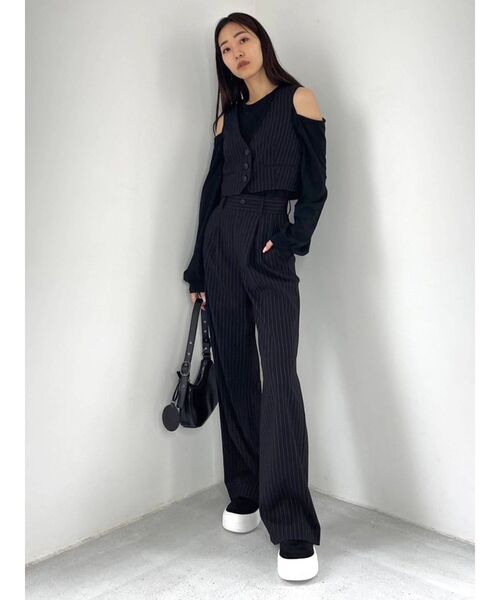 EMODA（エモダ）の「【SET UP着用可能】ハイウエストタンクワイドパンツ（その他パンツ・レディース・その他1/グレー/ブラック/その他・SMALL/MEDIUM）」の10枚目の写真