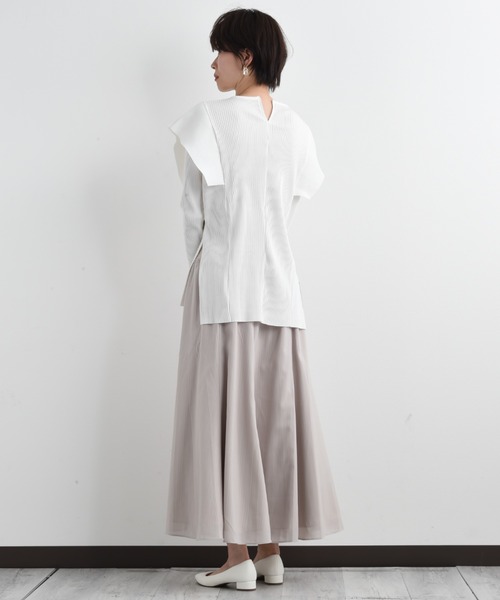 anana（アナナ）の「【anana】ギャラクシーリブショルダーフリルトップス（Tシャツ/カットソー・レディース・ホワイト/ネイビー・FREE）」の8枚目の写真