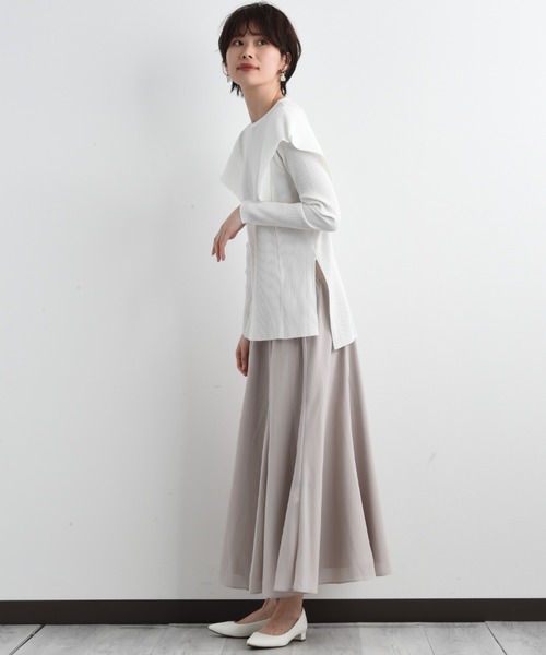 anana（アナナ）の「【anana】ギャラクシーリブショルダーフリルトップス（Tシャツ/カットソー・レディース・ホワイト/ネイビー・FREE）」の9枚目の写真