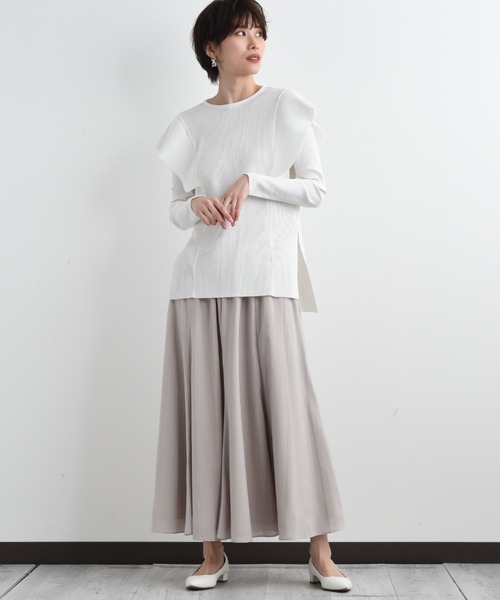 anana（アナナ）の「【anana】ギャラクシーリブショルダーフリルトップス（Tシャツ/カットソー・レディース・ホワイト/ネイビー・FREE）」の10枚目の写真