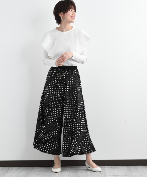 anana（アナナ）の「【anana】ギャラクシーリブショルダーフリルトップス（Tシャツ/カットソー・レディース・ホワイト/ネイビー・FREE）」の11枚目の写真