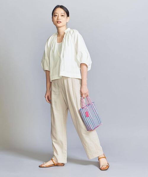 BEAUTY&YOUTH UNITED ARROWS(ビューティーアンドユースユナイテッドアローズ)の「ダブルハンドル ミニバスケット トートバッグ(かごバッグ・レディース・ピンク/ライム/ベージュ/パープル/ブラック・FREE)」の6枚目の写真