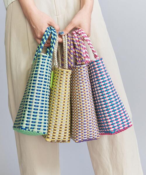 BEAUTY&YOUTH UNITED ARROWS(ビューティーアンドユースユナイテッドアローズ)の「ダブルハンドル ミニバスケット トートバッグ(かごバッグ・レディース・ピンク/ライム/ベージュ/パープル/ブラック・FREE)」の7枚目の写真