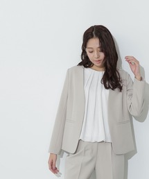 NATURAL BEAUTY BASIC（ナチュラルビューティーベーシック）の「＜ポリストレッチセットアップシリーズ＞ジャケット（ノーカラージャケット）」