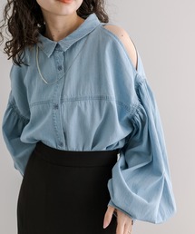 mystic | 【リバイバルアイテム！】肩開きデニムシャツ(シャツ/ブラウス)