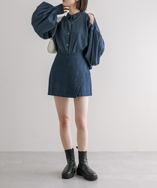 mystic(ミスティック)の「【リバイバルアイテム!】肩開きデニムシャツ(シャツ/ブラウス・レディース・ネイビー/ブルー・FREE)」の15枚目の写真