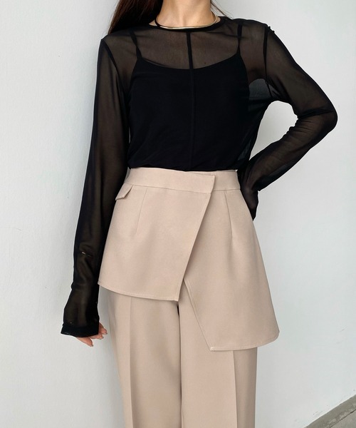 callautia(カラウティア)の「2wayラップスラックスパンツ(スラックス・レディース・ライトベージュ/ブラック/ブラウン・SMALL/MEDIUM/LARGE/X-LARGE)」の6枚目の写真