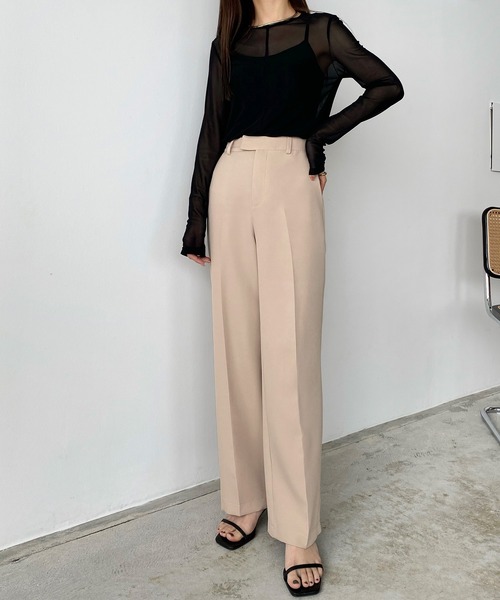 callautia(カラウティア)の「2wayラップスラックスパンツ(スラックス・レディース・ライトベージュ/ブラック/ブラウン・SMALL/MEDIUM/LARGE/X-LARGE)」の8枚目の写真