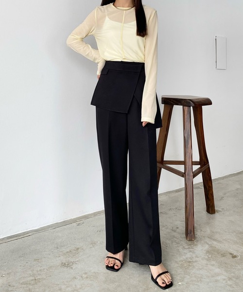 callautia(カラウティア)の「2wayラップスラックスパンツ(スラックス・レディース・ライトベージュ/ブラック/ブラウン・SMALL/MEDIUM/LARGE/X-LARGE)」の11枚目の写真