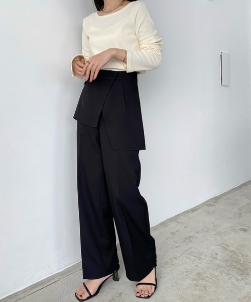 callautia(カラウティア)の「2wayラップスラックスパンツ(スラックス・レディース・ライトベージュ/ブラック/ブラウン・SMALL/MEDIUM/LARGE/X-LARGE)」の13枚目の写真