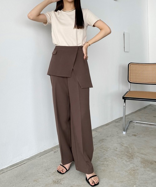 callautia(カラウティア)の「2wayラップスラックスパンツ(スラックス・レディース・ライトベージュ/ブラック/ブラウン・SMALL/MEDIUM/LARGE/X-LARGE)」の15枚目の写真