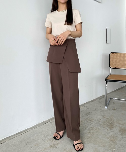 callautia(カラウティア)の「2wayラップスラックスパンツ(スラックス・レディース・ライトベージュ/ブラック/ブラウン・SMALL/MEDIUM/LARGE/X-LARGE)」の16枚目の写真
