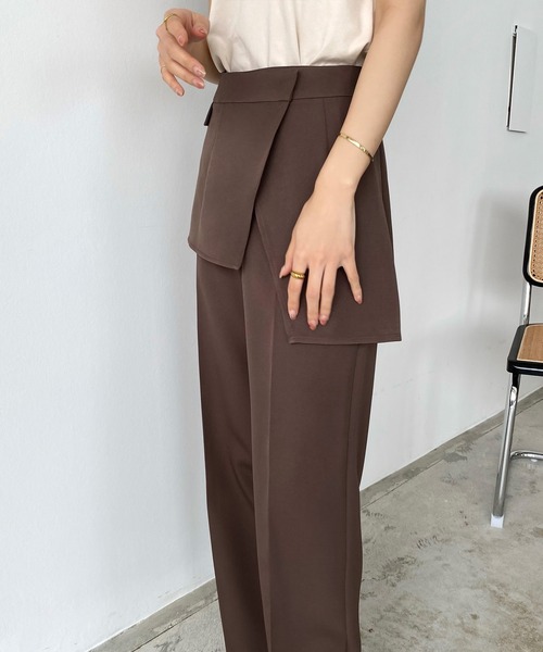 callautia(カラウティア)の「2wayラップスラックスパンツ(スラックス・レディース・ライトベージュ/ブラック/ブラウン・SMALL/MEDIUM/LARGE/X-LARGE)」の17枚目の写真