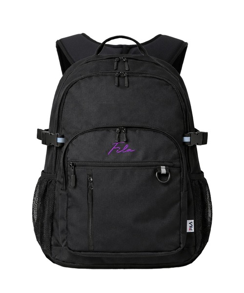 FILA（フィラ）の「FILA/フィラ 大容量リュックサック 30L PC収納可能 スクールリュック バッグパック YKKファスナー 筆記体刺繍ロゴ（バックパック/リュック・レディース・ブラック/ブラック×ピンク/ブラック×パープル・FREE）」の22枚目の写真