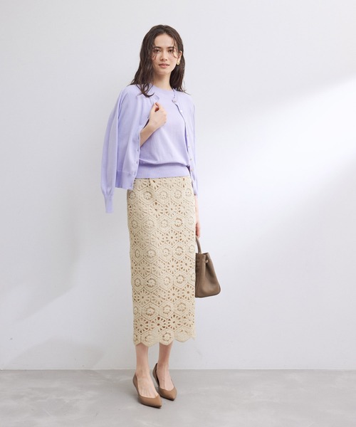 ROPE'（ロペ）の「カットワークフラワーレースタイトスカート/セットアップ対応（スカート・レディース・ブラック/キナリ・38）」の11枚目の写真