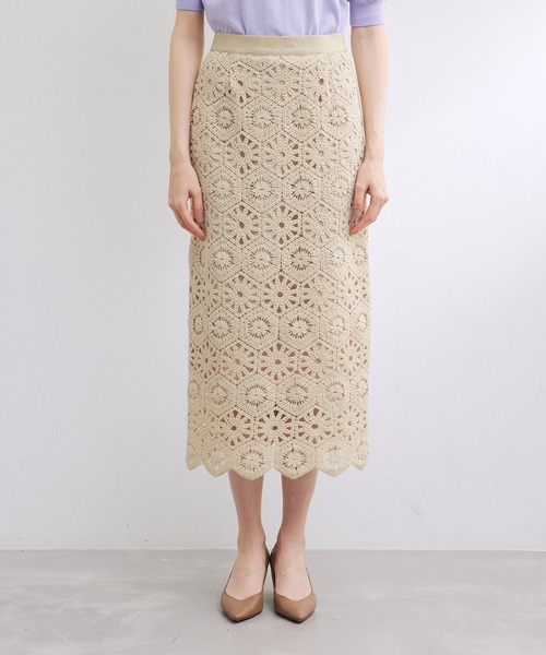 ROPE'（ロペ）の「カットワークフラワーレースタイトスカート/セットアップ対応（スカート・レディース・ブラック/キナリ・38）」の19枚目の写真