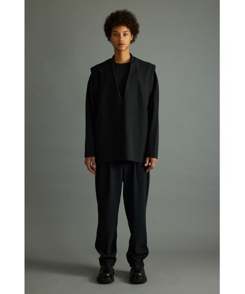 STYLEMIXER(スタイルミキサー)の「プリーツサイドボタンベスト(ベスト・メンズ・グレー/ブラック・FREE)」の3枚目の写真