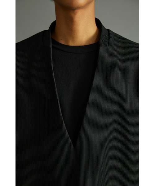 STYLEMIXER(スタイルミキサー)の「プリーツサイドボタンベスト(ベスト・メンズ・グレー/ブラック・FREE)」の9枚目の写真