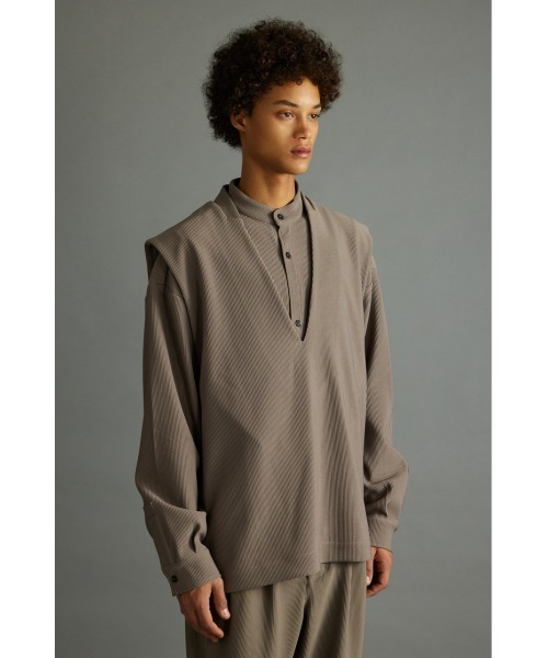 STYLEMIXER(スタイルミキサー)の「プリーツサイドボタンベスト(ベスト・メンズ・グレー/ブラック・FREE)」の13枚目の写真