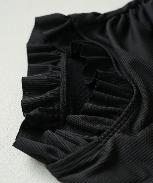 IAMUSE（アイアミューズ）の「バックオープンフリルワンピース水着 S0923【IAMUSE】（水着・レディース・ブラック・M/L）」の19枚目の写真