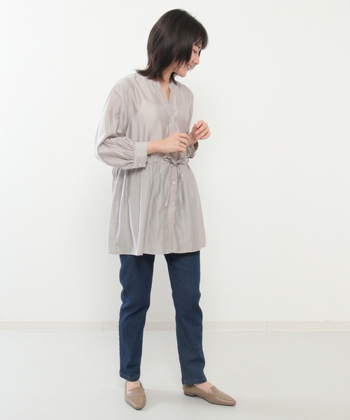 ikka(イッカ)の「シアスキッパーチュニック(シャツ/ブラウス・レディース・スモークグレー/ブラック/ピンク・M/L)」の14枚目の写真