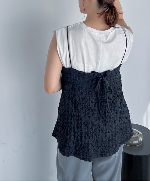 feepur(フェピュール)の「ショルダータックタンクトップ(タンクトップ・レディース・ブラック/オフホワイト/ブラウン/オートミール・MEDIUM)」の22枚目の写真