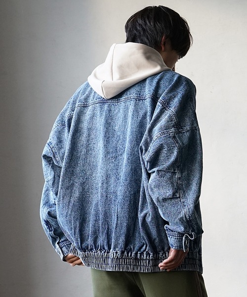 MinoriTY（マイノリティ）の「デニムバルーンジャケット 秋服 （デニムジャケット・メンズ・グレー/サックスブルー・M/L）」の10枚目の写真