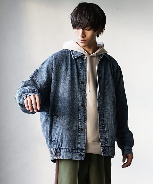 MinoriTY（マイノリティ）の「デニムバルーンジャケット 秋服 （デニムジャケット・メンズ・グレー/サックスブルー・M/L）」の15枚目の写真