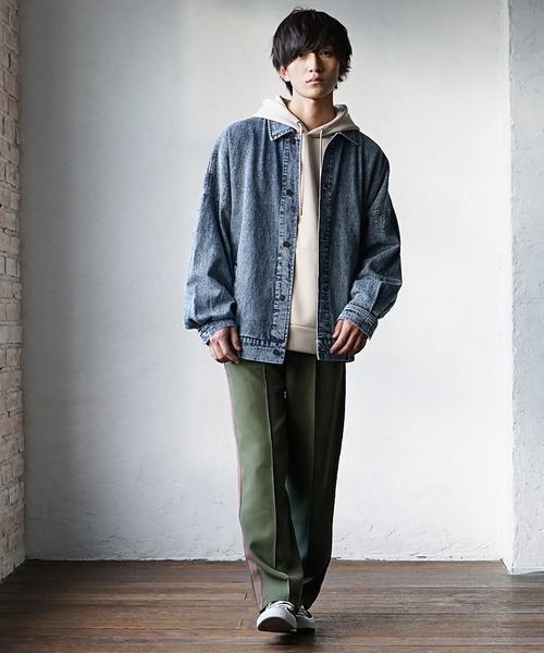 MinoriTY（マイノリティ）の「デニムバルーンジャケット 秋服 （デニムジャケット・メンズ・グレー/サックスブルー・M/L）」の3枚目の写真