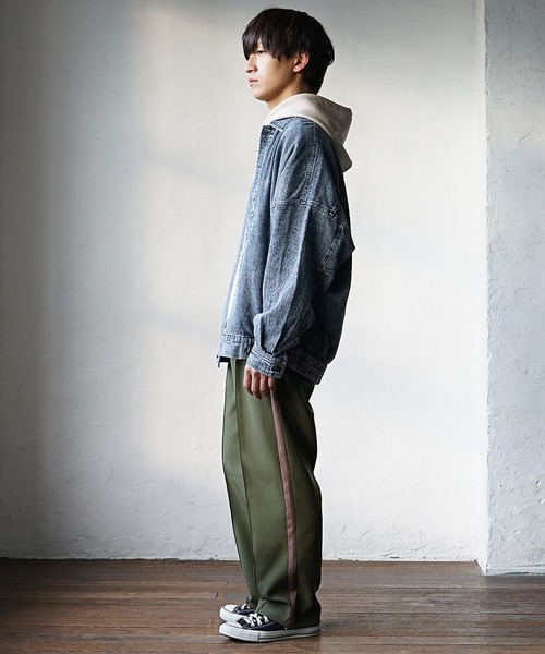 MinoriTY（マイノリティ）の「デニムバルーンジャケット 秋服 （デニムジャケット・メンズ・グレー/サックスブルー・M/L）」の6枚目の写真