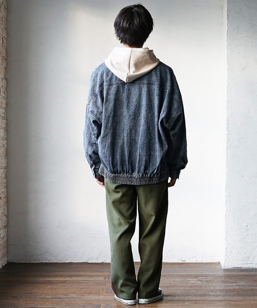 MinoriTY（マイノリティ）の「デニムバルーンジャケット 秋服 （デニムジャケット・メンズ・グレー/サックスブルー・M/L）」の9枚目の写真