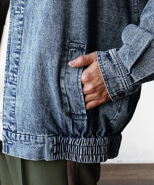 MinoriTY（マイノリティ）の「デニムバルーンジャケット 秋服 （デニムジャケット・メンズ・グレー/サックスブルー・M/L）」の4枚目の写真