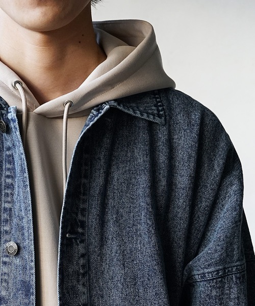 MinoriTY（マイノリティ）の「デニムバルーンジャケット 秋服 （デニムジャケット・メンズ・グレー/サックスブルー・M/L）」の11枚目の写真