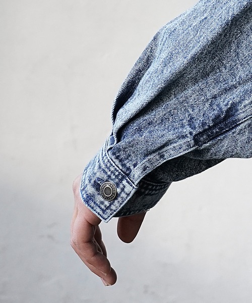 MinoriTY（マイノリティ）の「デニムバルーンジャケット 秋服 （デニムジャケット・メンズ・グレー/サックスブルー・M/L）」の18枚目の写真