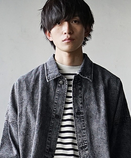 MinoriTY（マイノリティ）の「デニムバルーンジャケット 秋服 （デニムジャケット・メンズ・グレー/サックスブルー・M/L）」の17枚目の写真